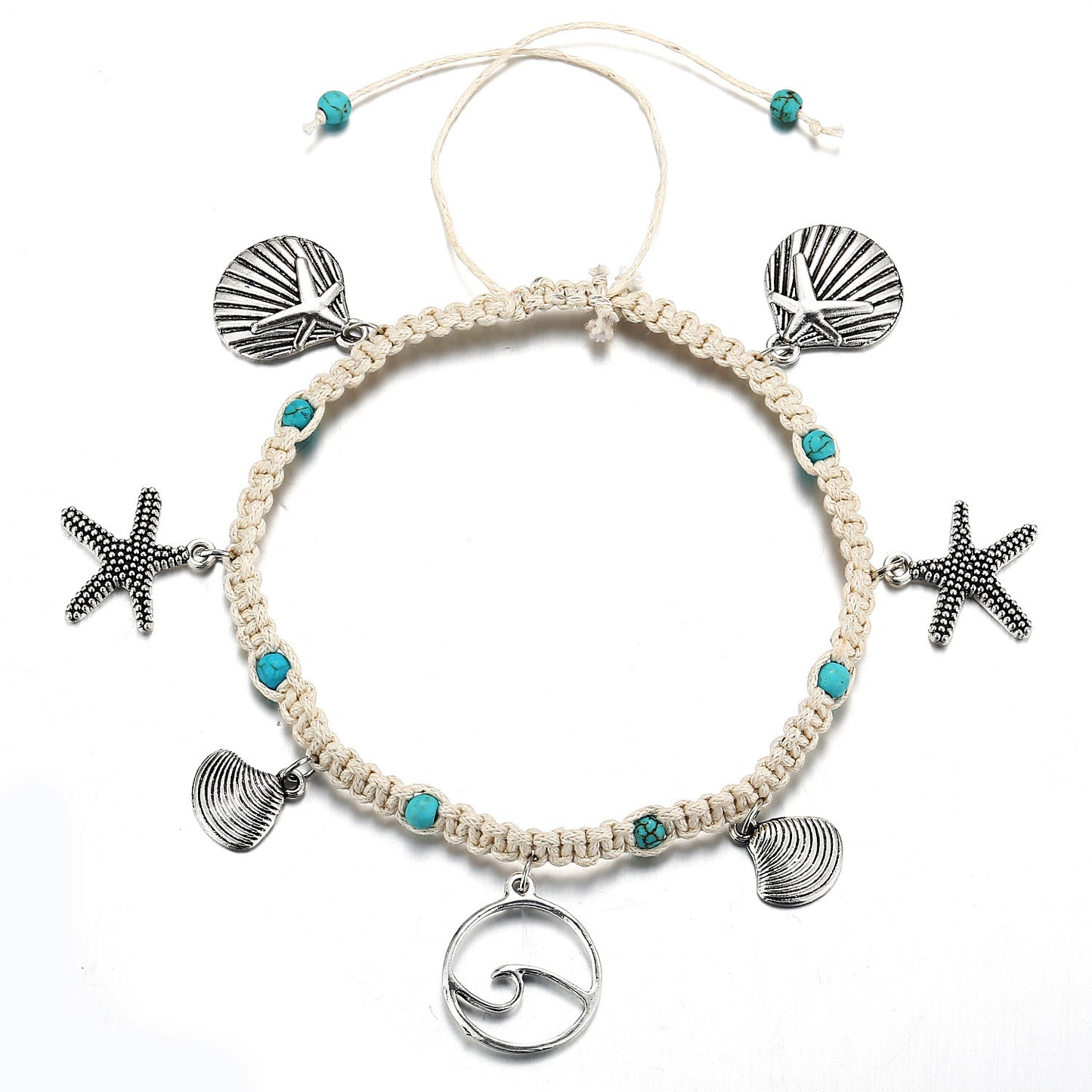Simplicity Anklets Green Blue Color Star Fish Anklet Women