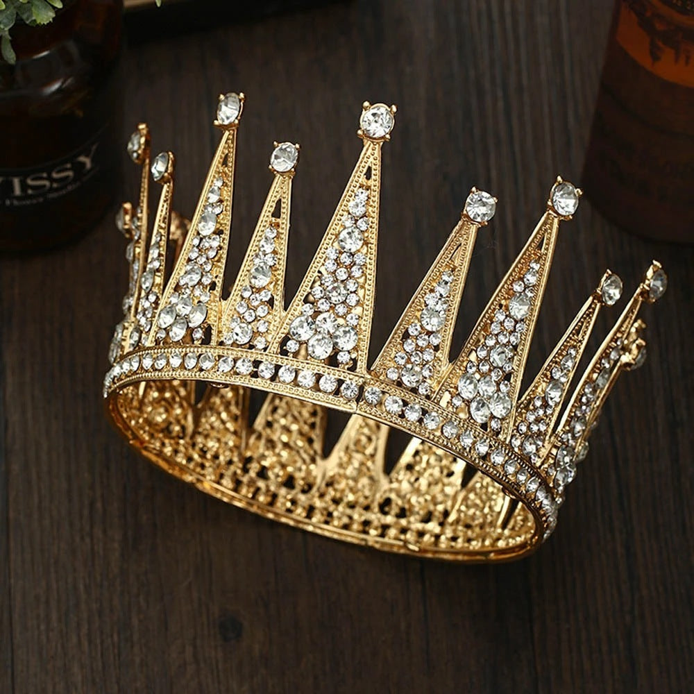 Fashion Bridal Hair Accessories Alloy Hollow Diamond Crown - Badi Jewellery store