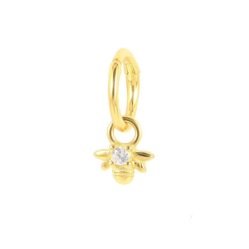 Bee Geometric Diamond Ear Cuff