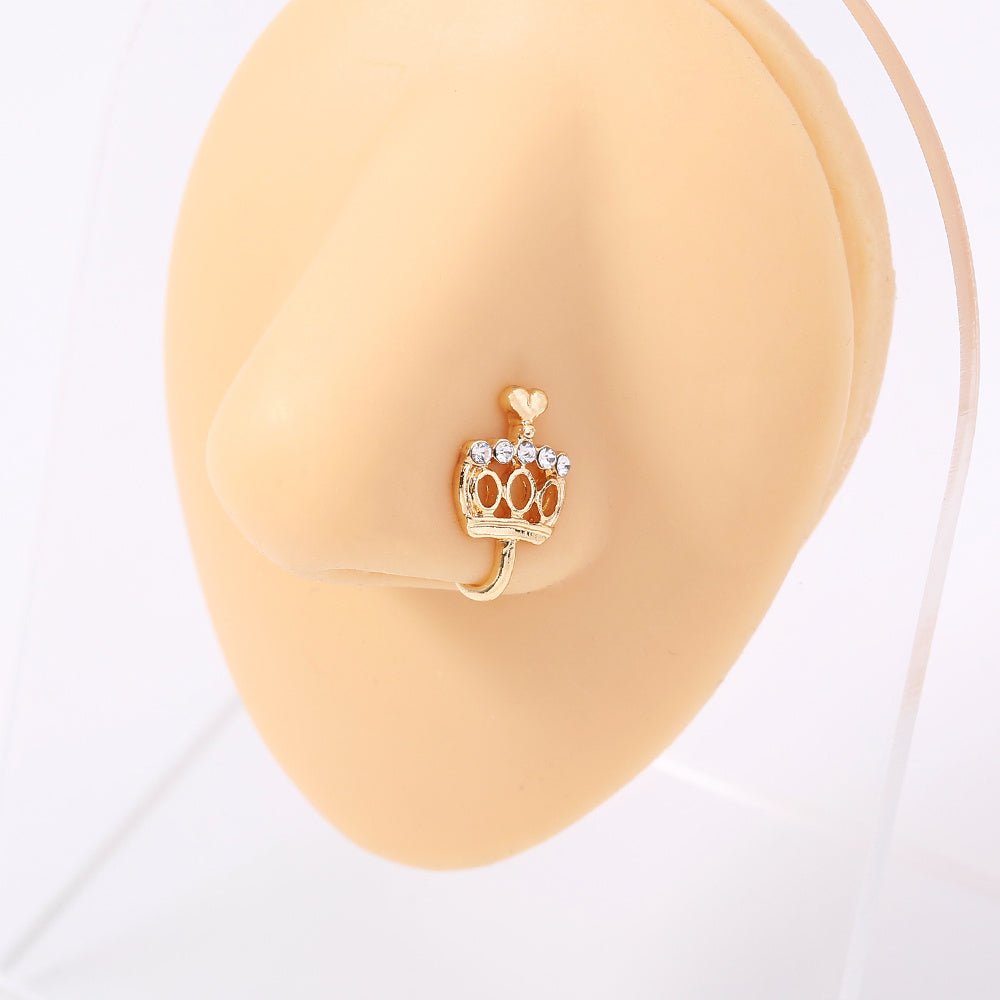 Gold Crown Nose Ring