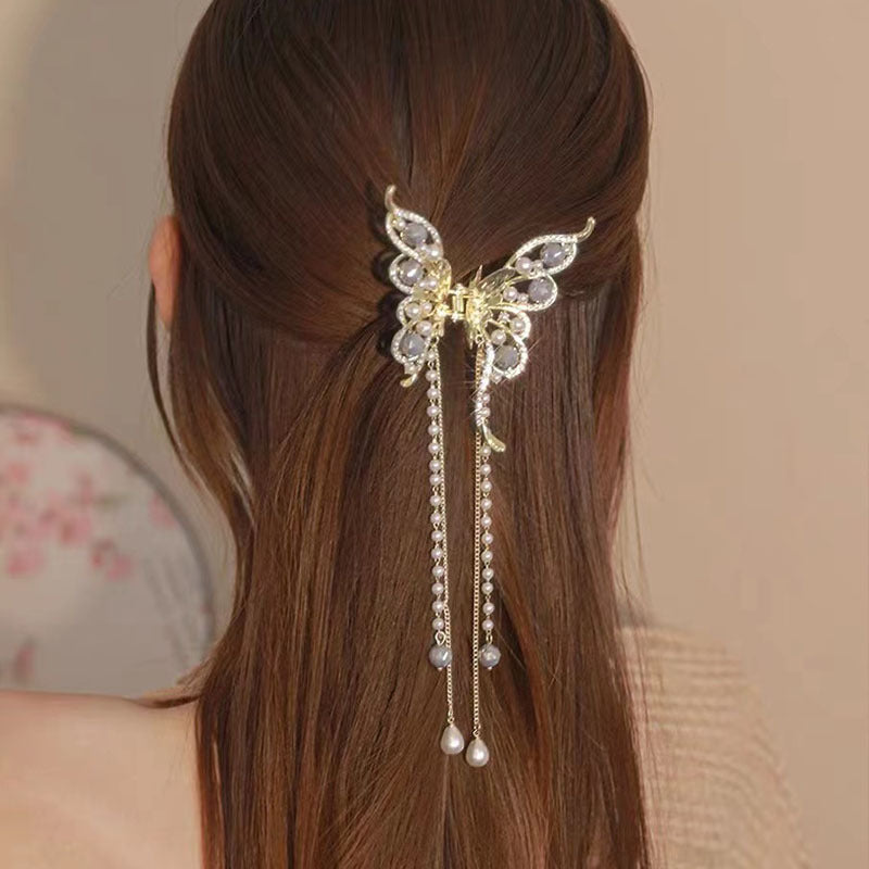 Women's Fashion Temperament Bow Tassel Grab Clip - Badi Jewellery store