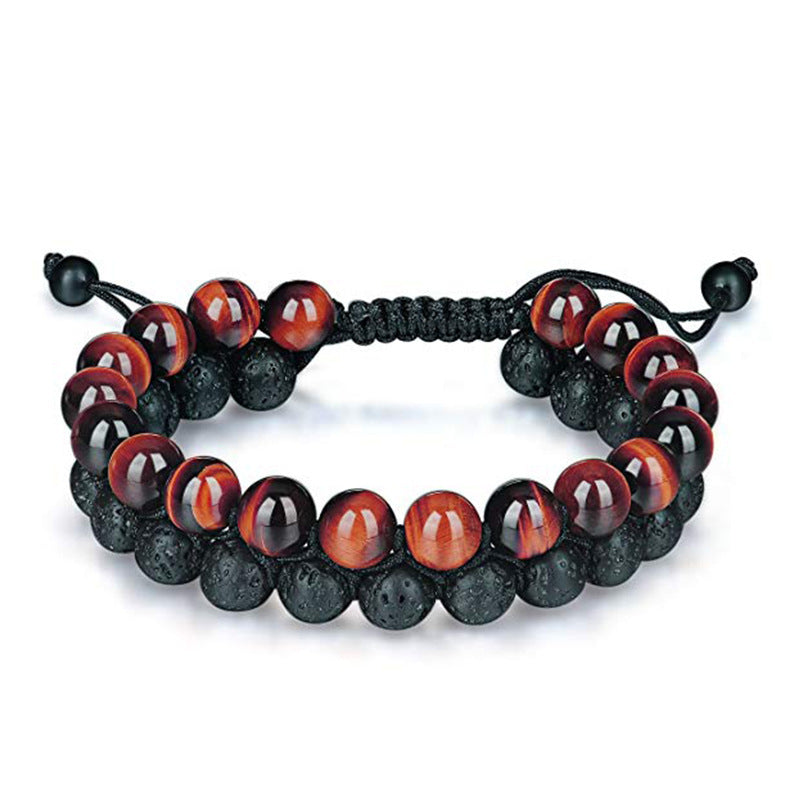 Tiger Eye Couple Bracelets Matte Black Agate Beads Bracelet - Badi Jewellery store