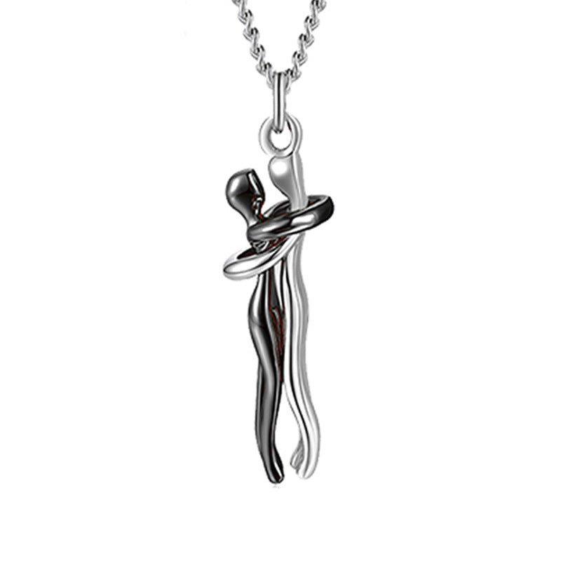 Love Hug Necklace Unisex Men Women Couple Jewelry Simple Temperament Clavicle Chain Valentines Day Lover Gift - Badi Jewellery store