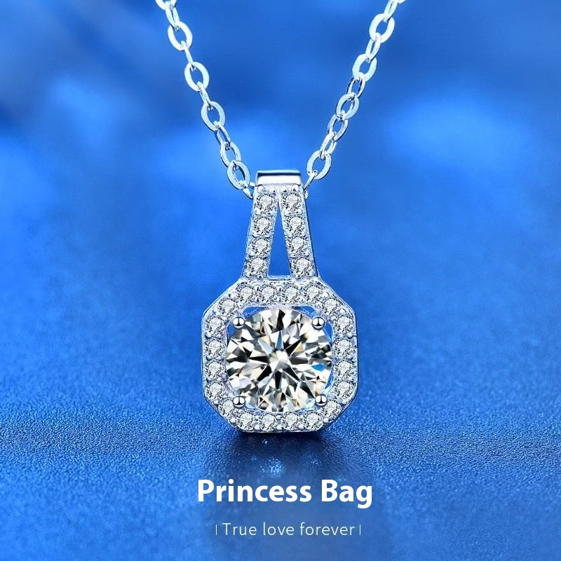Moissanite S925 Sterling Silver Necklace For Women All-match Niche High Sense - Badi Jewellery store