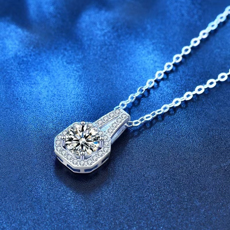 Moissanite S925 Sterling Silver Necklace For Women All-match Niche High Sense - Badi Jewellery store