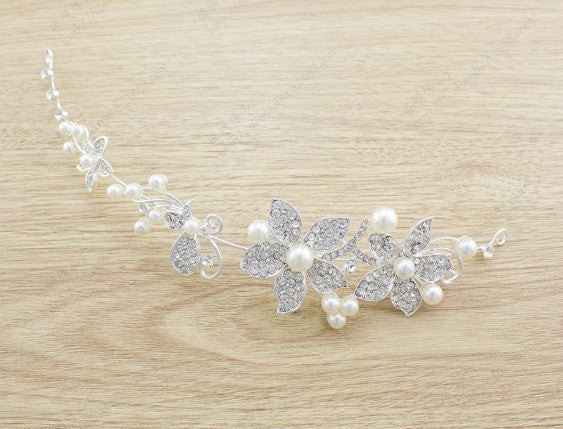 Butterfly Bridal Jewelry Set Chain Pearl Jewelry Three Piece Bridal Soft Chain Headdress Bridal Jewelry Set - Badi Jewellery store