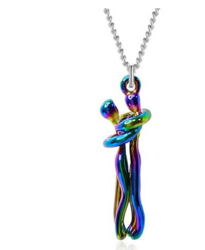 Love Hug Necklace Unisex Men Women Couple Jewelry Simple Temperament Clavicle Chain Valentines Day Lover Gift - Badi Jewellery store
