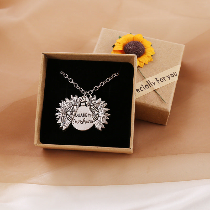 You Are My Sunshine Sunflower Necklace Women Men - Badi Jewellery store