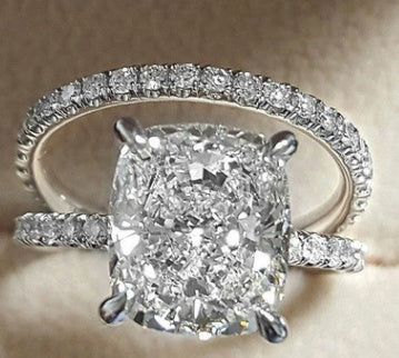 Double Stackable Set Rings 2Pcs For Women Wedding Engagement - Badi Jewellery store