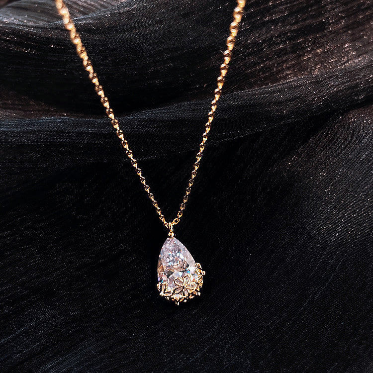 Crystal Water Drop Pendant Necklace Women - Badi Jewellery store