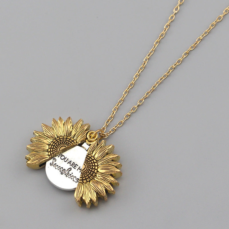 You Are My Sunshine Sunflower Necklace Women Men - Badi Jewellery store