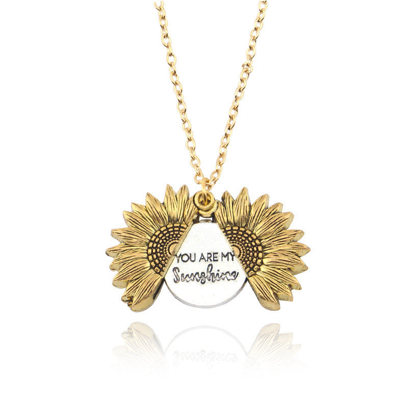 You Are My Sunshine Sunflower Necklace Women Men - Badi Jewellery store
