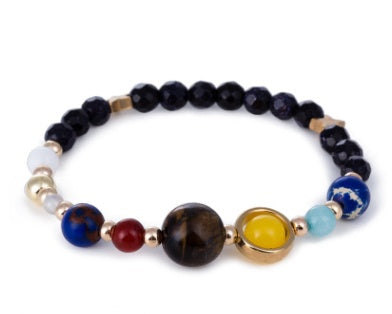 Universe Galaxy Eight Planets Solar System Guardian Star Natural Stone Beads Bracelet - Badi Jewellery store