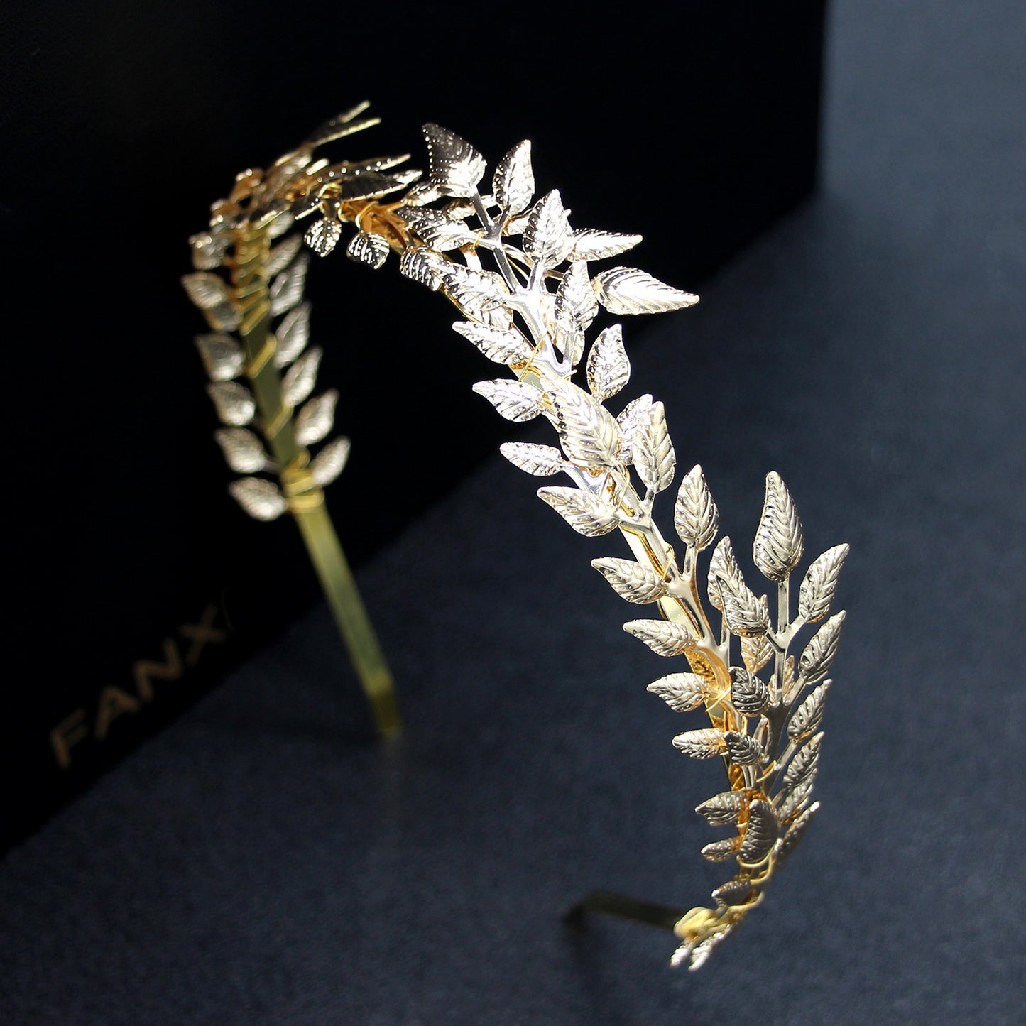 Bridal Golden Leaf Headband Alloy Crown Hair Accessories - Badi Jewellery store
