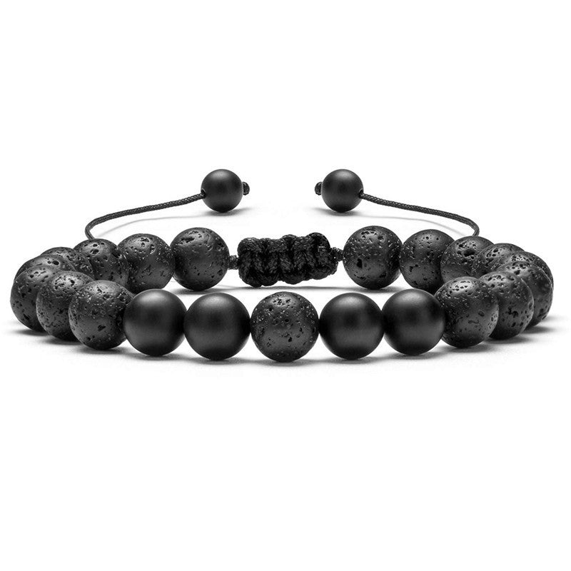Tiger Eye Couple Bracelets Matte Black Agate Beads Bracelet - Badi Jewellery store