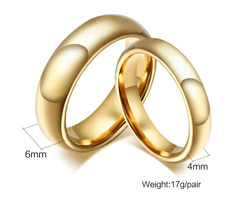 Wedding Rings For Couple Solid Gold-Color