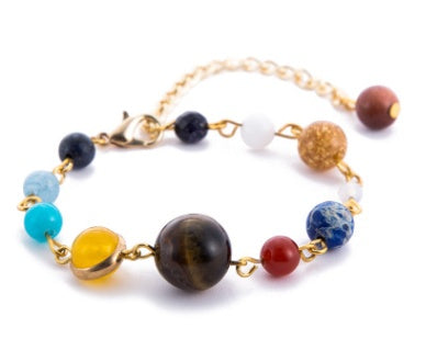 Universe Galaxy Eight Planets Solar System Guardian Star Natural Stone Beads Bracelet - Badi Jewellery store
