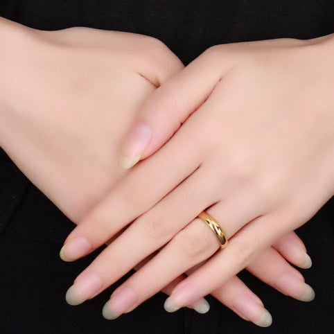 Wedding Rings For Couple Solid Gold-Color