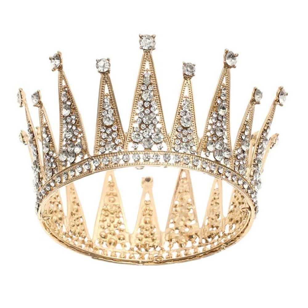 Fashion Bridal Hair Accessories Alloy Hollow Diamond Crown - Badi Jewellery store