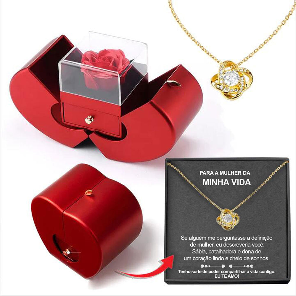 Fashion Jewelry Box Red Apple Gift Necklace - Badi Jewellery store