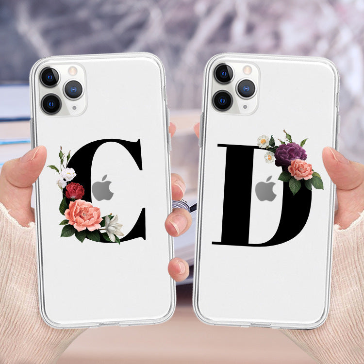 Flower alphabet mobile phone case