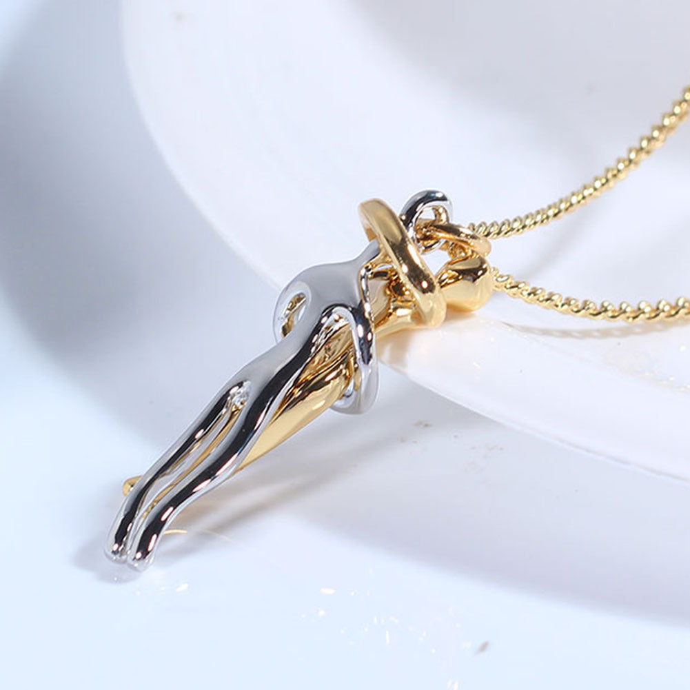 Love Hug Necklace Unisex Men Women Couple Jewelry Simple Temperament Clavicle Chain Valentines Day Lover Gift - Badi Jewellery store