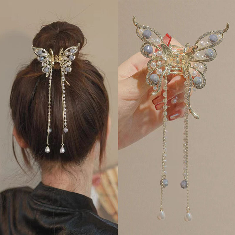Women's Fashion Temperament Bow Tassel Grab Clip - Badi Jewellery store