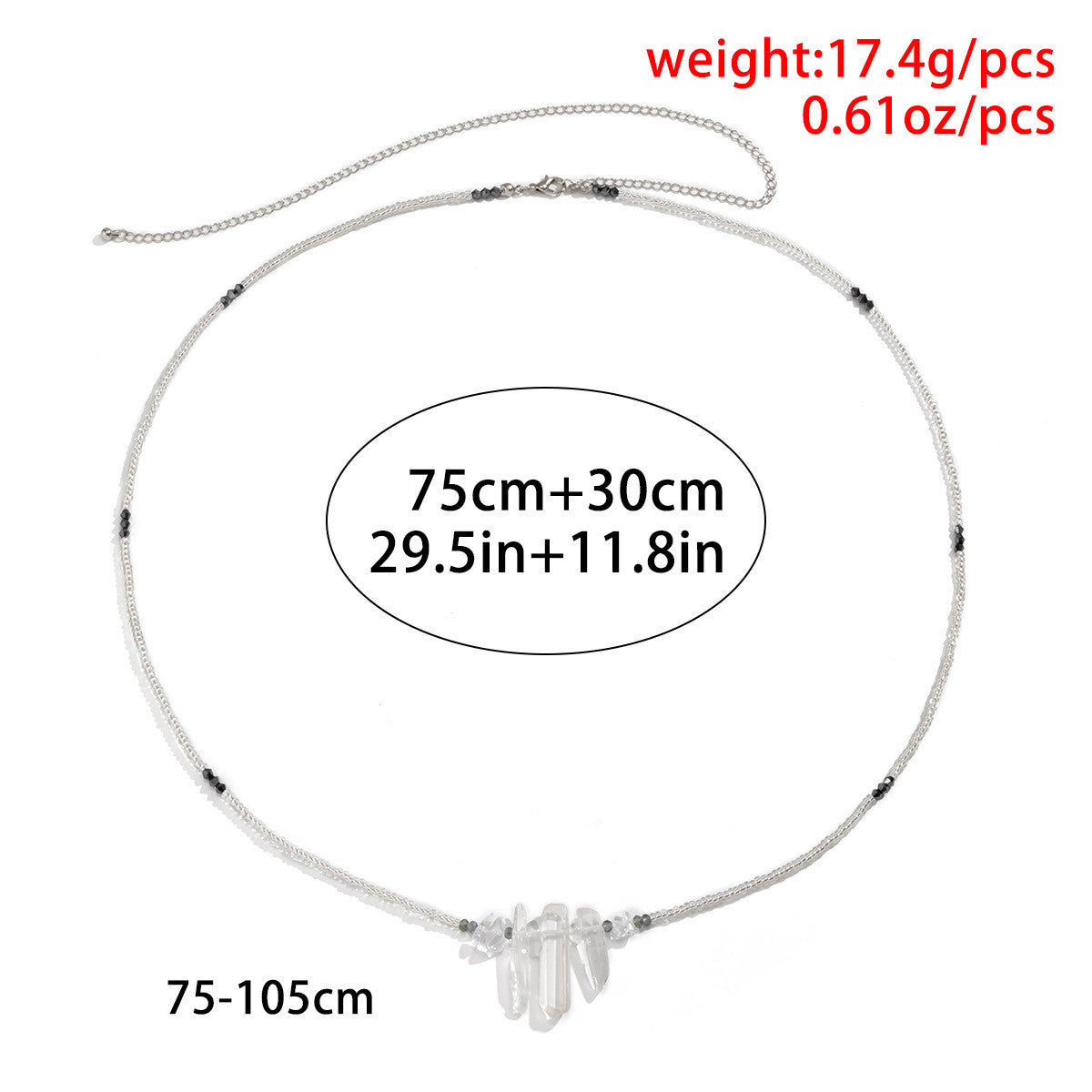 Simple Woven Rice Beads Single Layer Body Crystal Waist Chain - Badi Jewellery store