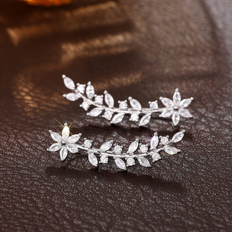 European And American Style Internet Celebrity Earring With Same Kind Full Diamond Flower Earrings For Women - Badi Jewellery store