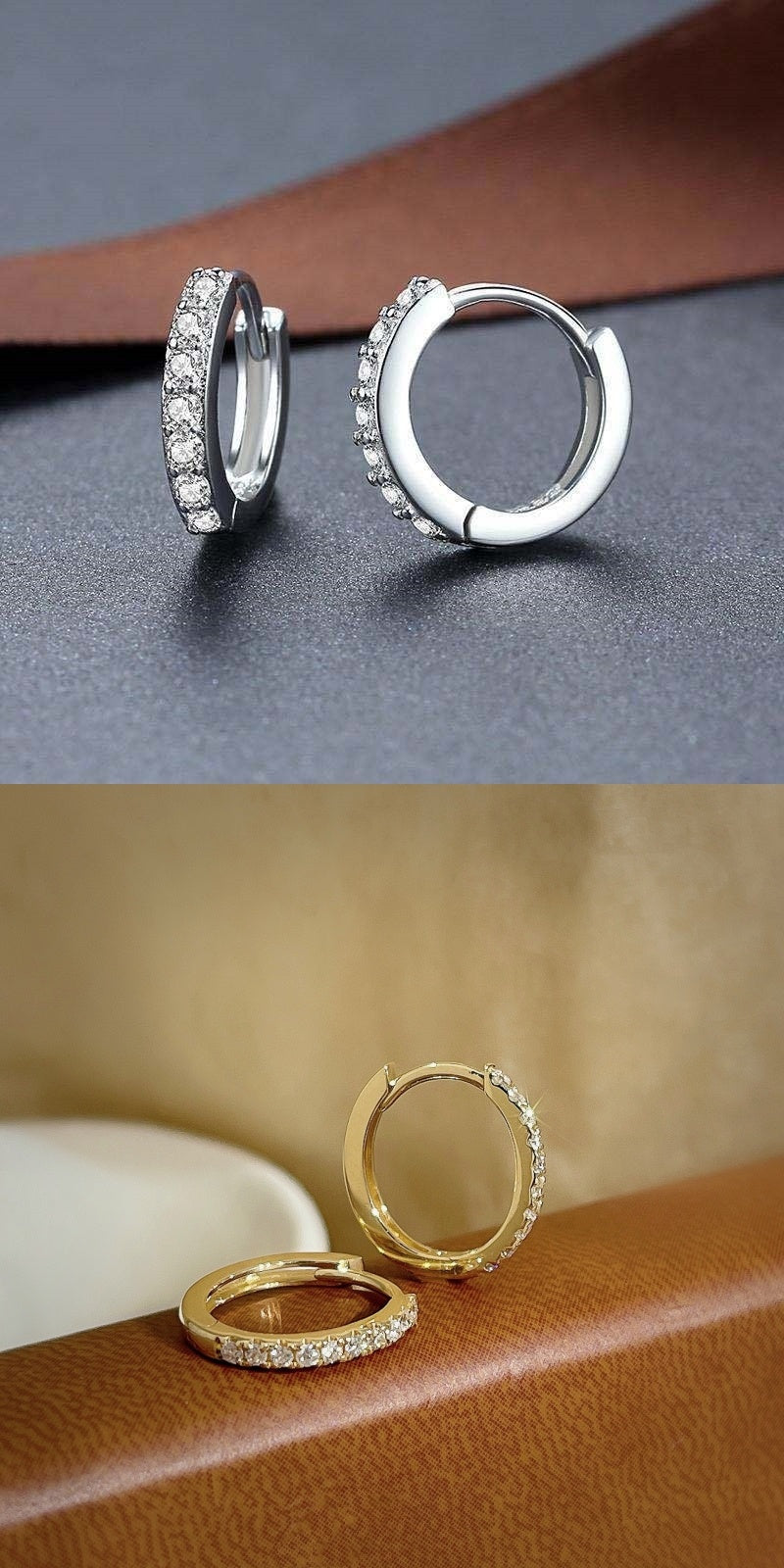 S925 Sterling Silver Needle Single Row Diamond Earrings For Women - Badi Jewellery store