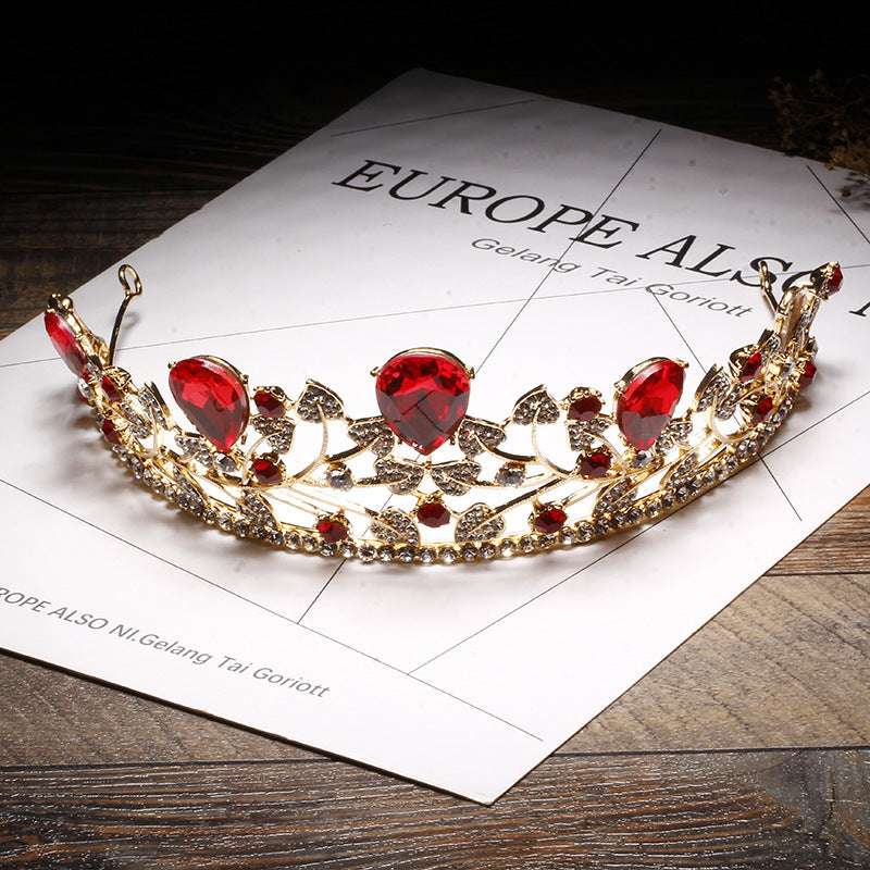 Golden Leaves Big Crown Wedding Dress Accessories - Badi Jewellery store