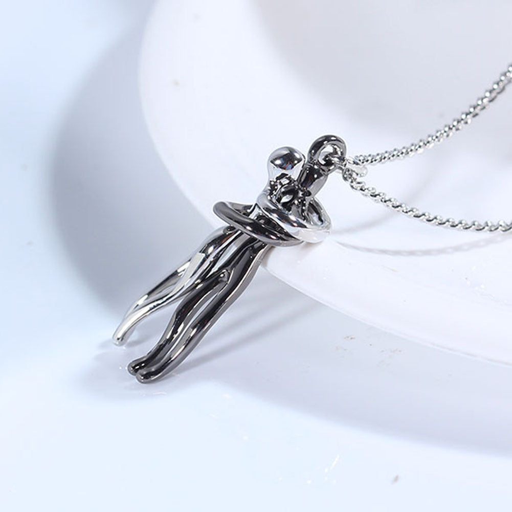 Love Hug Necklace Unisex Men Women Couple Jewelry Simple Temperament Clavicle Chain Valentines Day Lover Gift - Badi Jewellery store