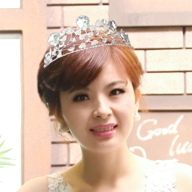 Golden Leaves Big Crown Wedding Dress Accessories - Badi Jewellery store