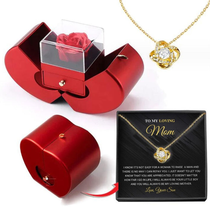 Fashion Jewelry Box Red Apple Gift Necklace - Badi Jewellery store
