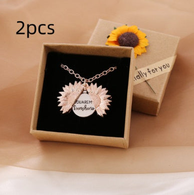 You Are My Sunshine Sunflower Necklace Women Men - Badi Jewellery store
