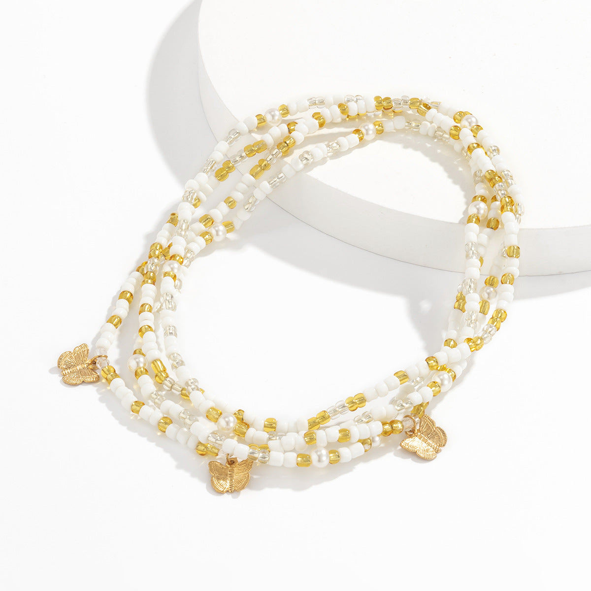 Beach Style Colored Rice Beads Small Butterfly Waist Chain - Badi Jewellery store