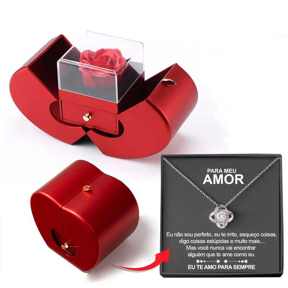 Fashion Jewelry Box Red Apple Gift Necklace - Badi Jewellery store