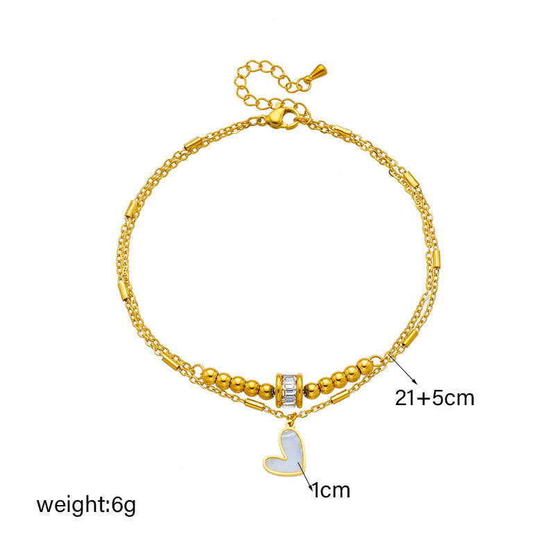 Fashion Jewelry Boho Classic Love Heart Ankle Chain - Badi Jewellery store