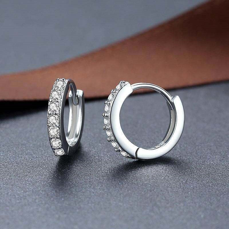 S925 Sterling Silver Needle Single Row Diamond Earrings For Women - Badi Jewellery store