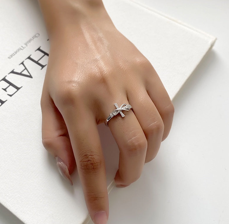 Simple Color Matching Copper Ring Fashion Cross Evil Rings For Women Girl Finger Accessories Party Jewelry Gift - Badi Jewellery store
