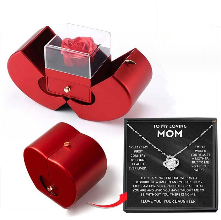 Fashion Jewelry Box Red Apple Gift Necklace - Badi Jewellery store