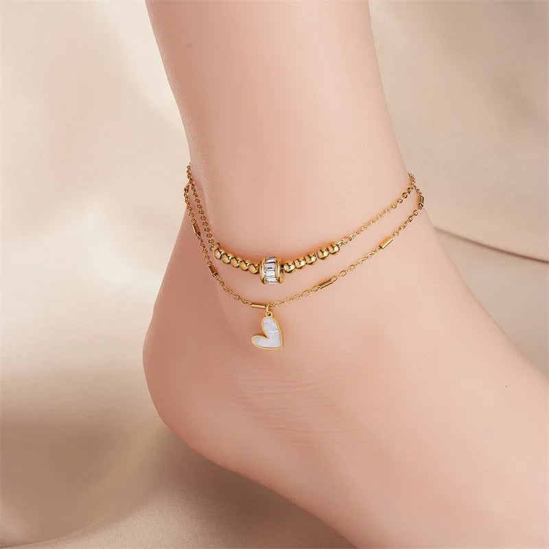 Fashion Jewelry Boho Classic Love Heart Ankle Chain - Badi Jewellery store