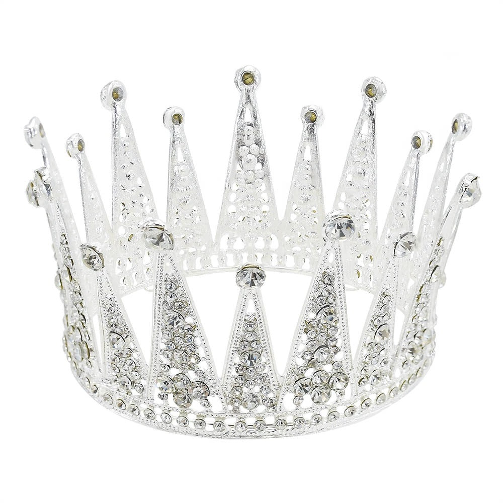 Fashion Bridal Hair Accessories Alloy Hollow Diamond Crown - Badi Jewellery store