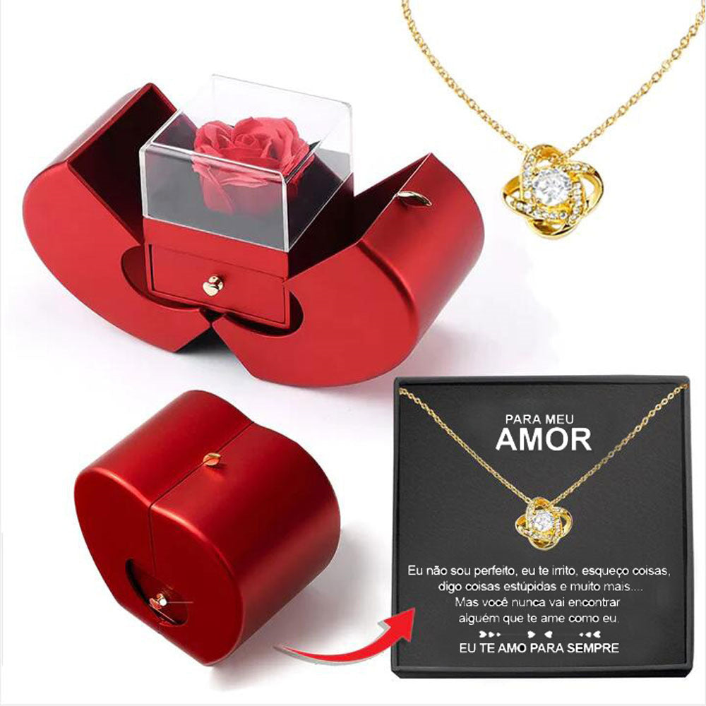 Fashion Jewelry Box Red Apple Gift Necklace - Badi Jewellery store