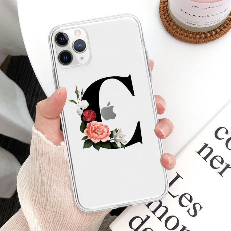 Flower alphabet mobile phone case