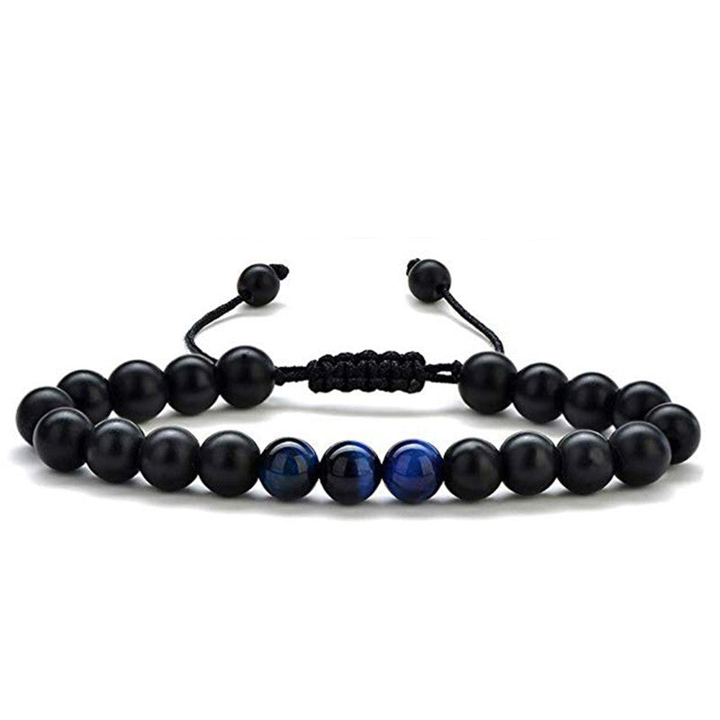 Tiger Eye Couple Bracelets Matte Black Agate Beads Bracelet - Badi Jewellery store