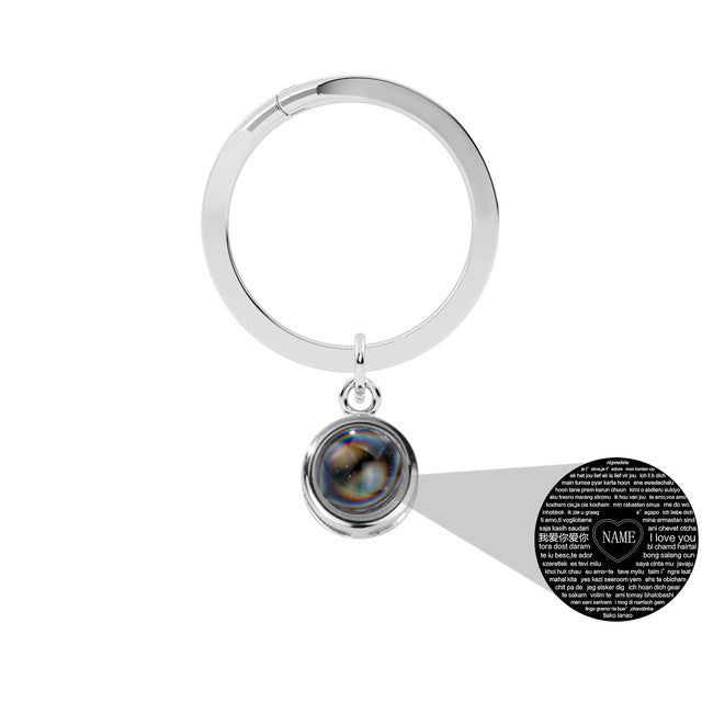 Circular Projection 100 Languages Keychain - Badi Jewellery store
