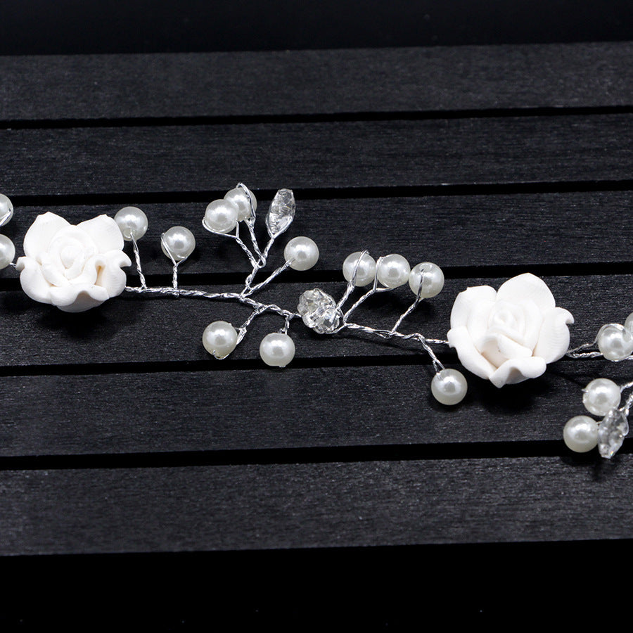 Bride's pearl white flowers - Badi Jewellery store