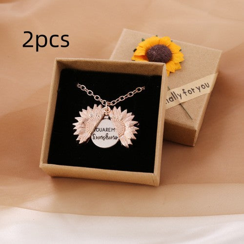 You Are My Sunshine Sunflower Necklace Women Men - Badi Jewellery store