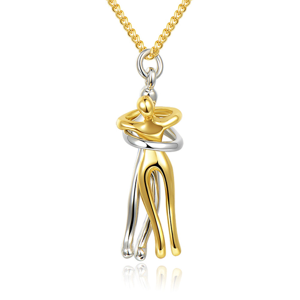 Love Hug Necklace Unisex Men Women Couple Jewelry Simple Temperament Clavicle Chain Valentines Day Lover Gift - Badi Jewellery store